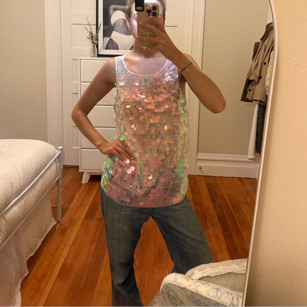 Sequin Embellished Tank Top INC International Concepts